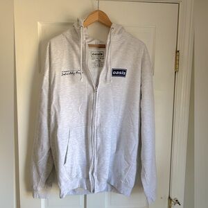 Oasis Band Logo Tracklist Grey Hoddie XL